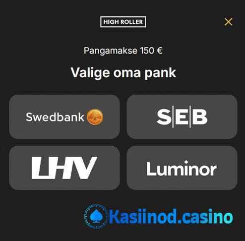 HighRolleri makseviisid