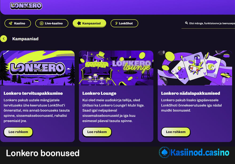 Lonkero boonused
