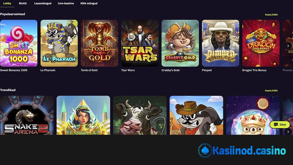 Lonkero kasiino mängud